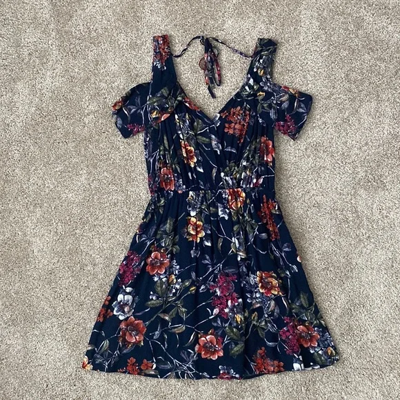 Entro Dresses | Entro Cold Shoulder Floral Mini Dress | Color: Blue | Size: M | Pm-25051049's Closet